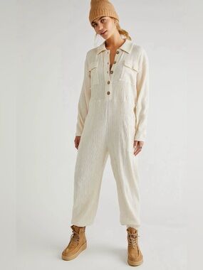 Free People Beach Calico Jumpsuit, Size S
